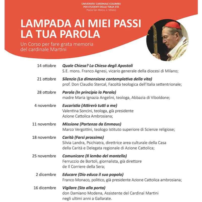 Carlo Maria Martini: corso all’Università Terza Età “Cardinale Giovanni Colombo”